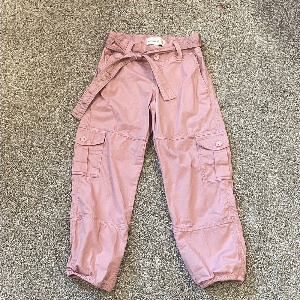 Abercrombie Kids Light Pink Trousers with Tie Belt